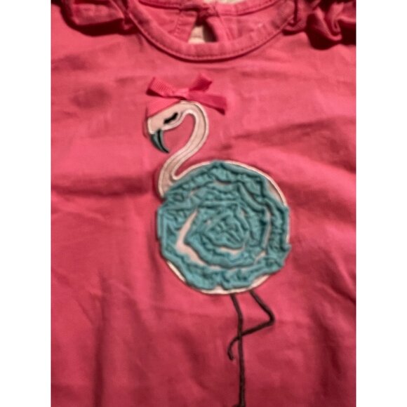 Baby Essentials Flamingo Outfi Infant Girls Size 12 months 2 piece Twins Gently - Picture 2 of 8